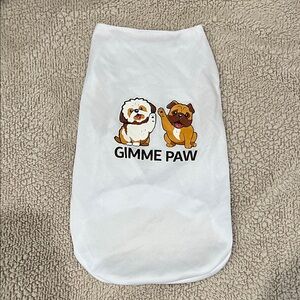 Gimme Paw White Dog Shirt - Cute Paw Print Pet Tee